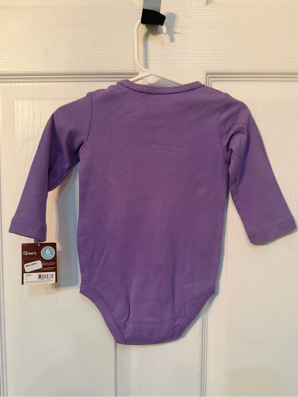 Carter's Purple Long-Sleeve Baby Bodysuit with Floral Applique